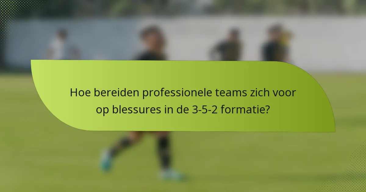 Hoe bereiden professionele teams zich voor op blessures in de 3-5-2 formatie?