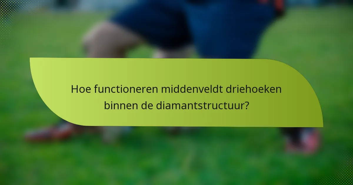 Hoe functioneren middenveldt driehoeken binnen de diamantstructuur?